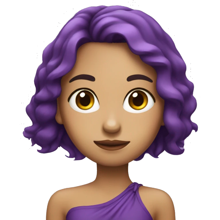 Chica pelo morado piel blanca ojos morados  emoji
