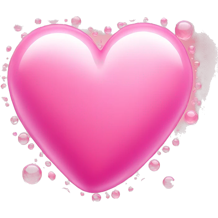 Pink heart with bubbles around it emoji