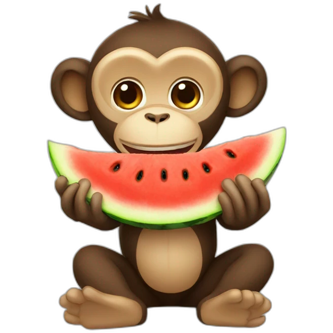 Monkey eating watermelon emoji