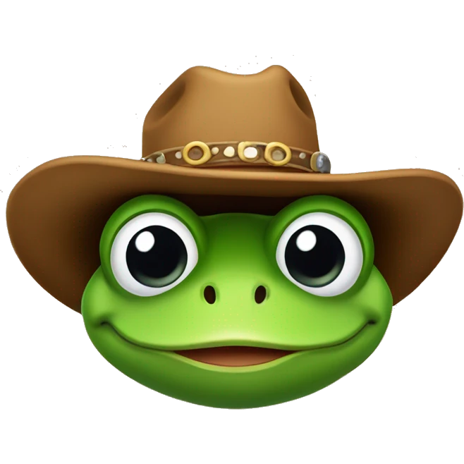 Frog wearing a cowboy hat emoji
