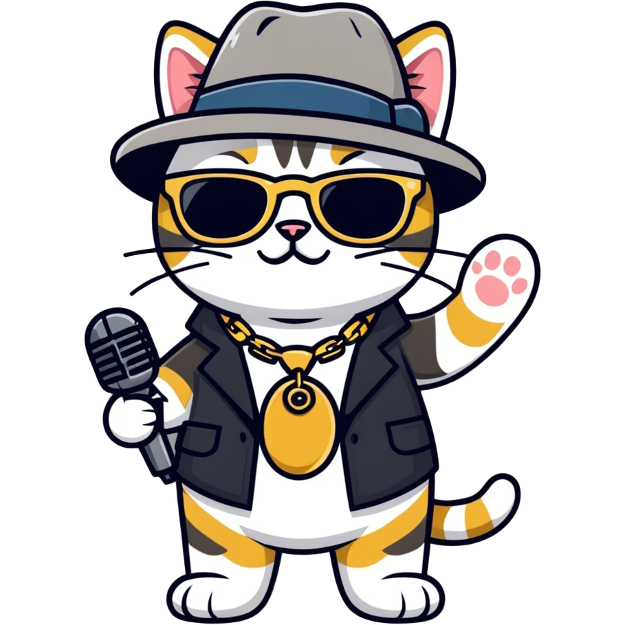 A gangster, rapping cat emoji