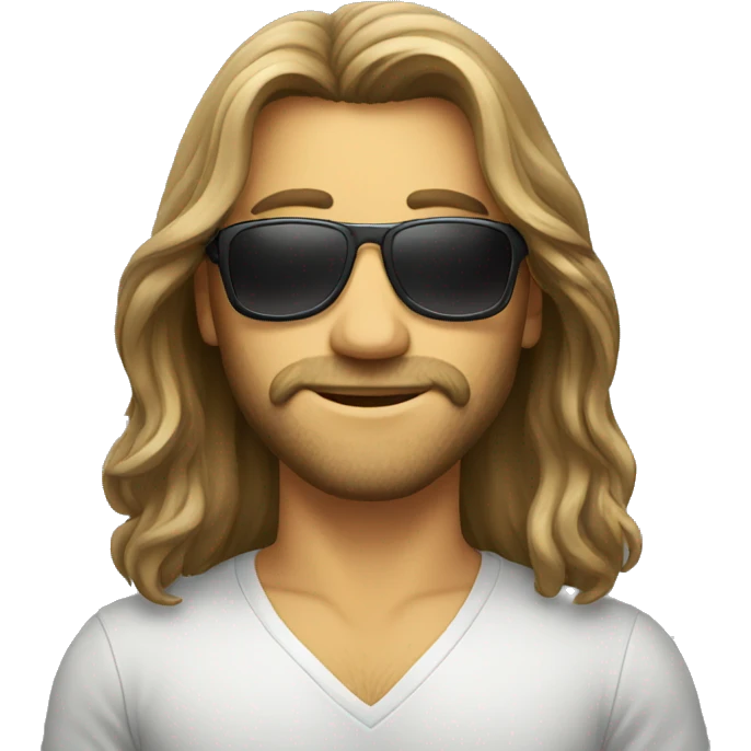 Long hair male, sunglasses emoji