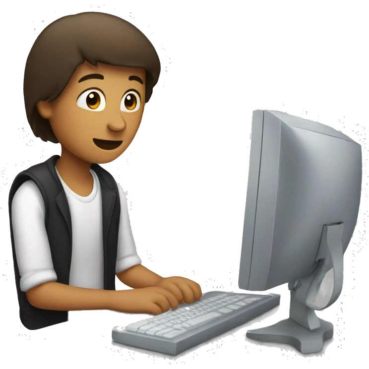 Person using windows computer emoji