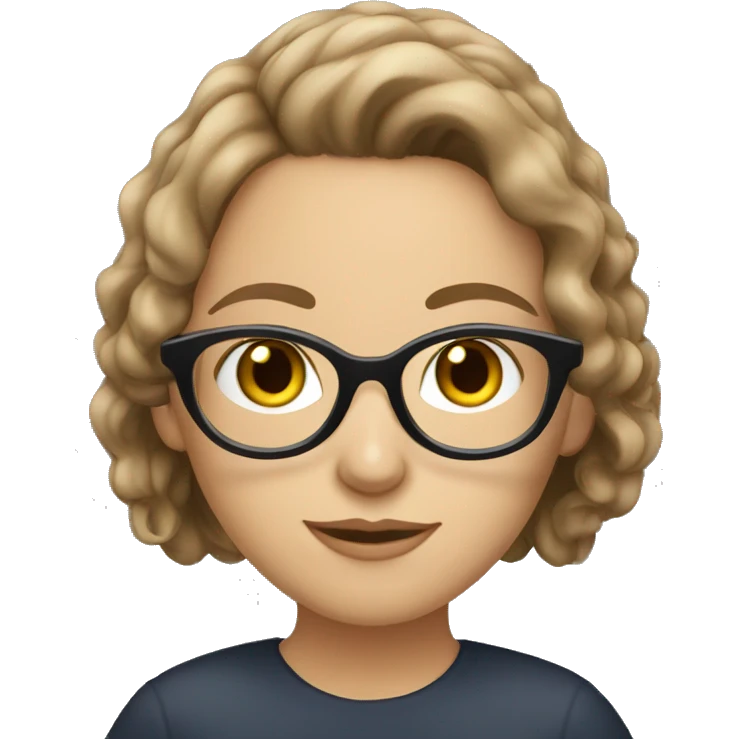 Brown haired white girl with glasses studying  emoji
