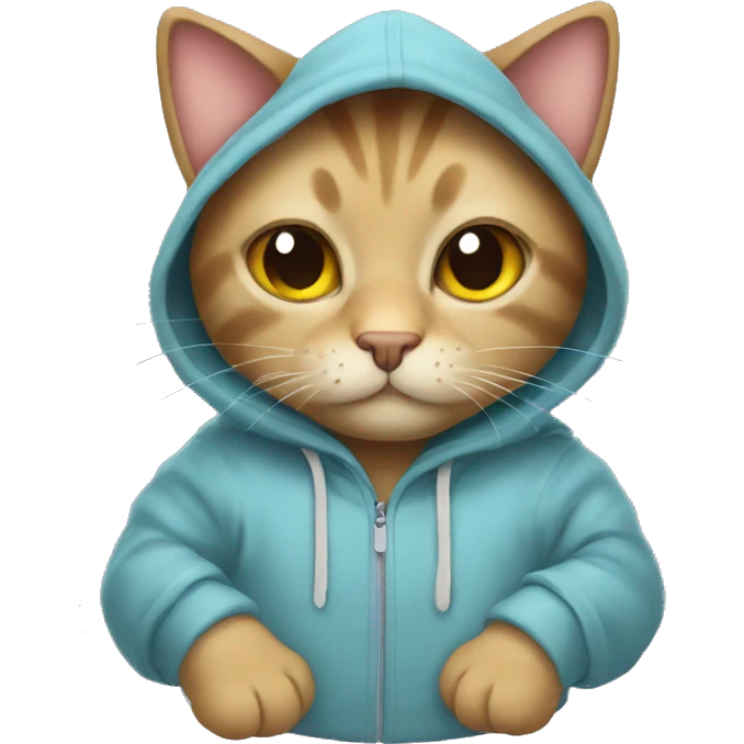 cat with a hoodie emoji