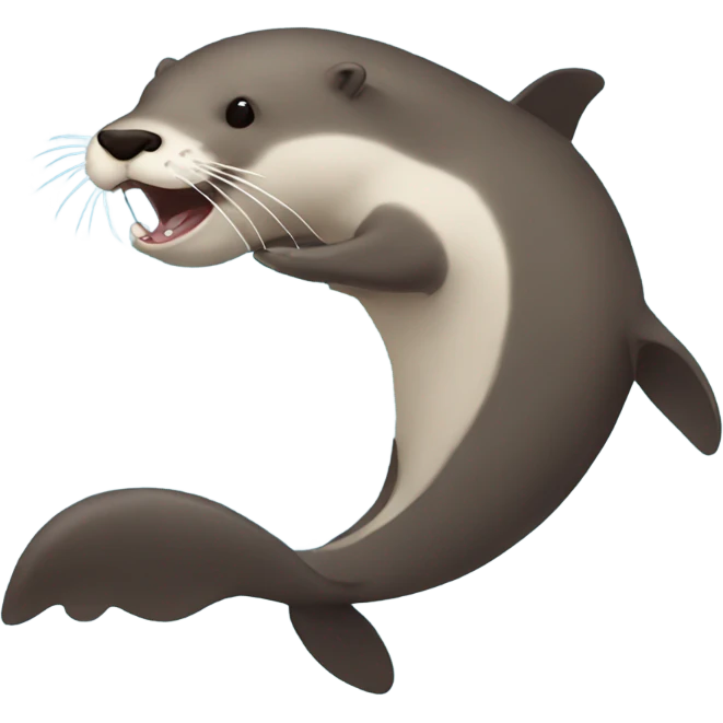 Otter being eaten by a whale emoji