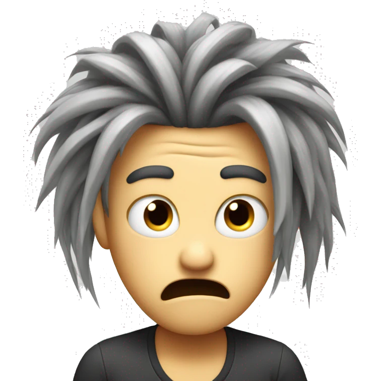 Irritated pulling hair with stressed face emoji