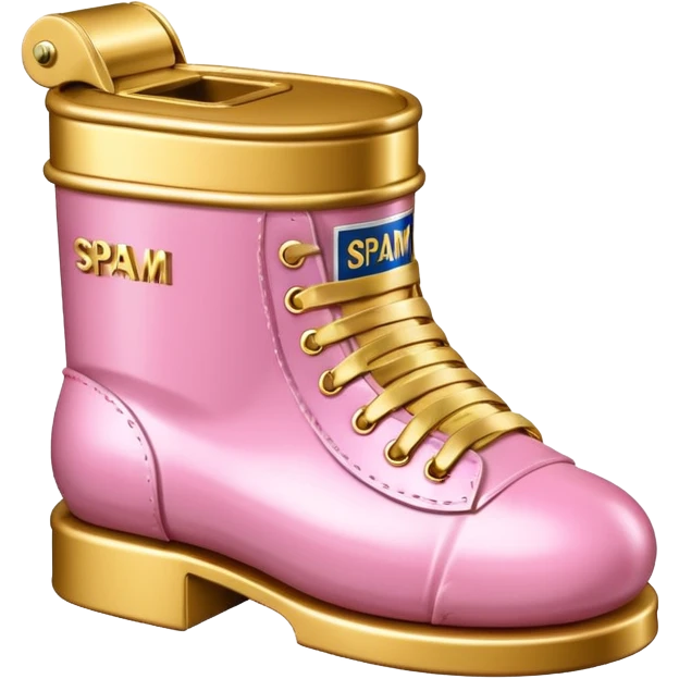 Moschino style spam can shoe sculpture  emoji