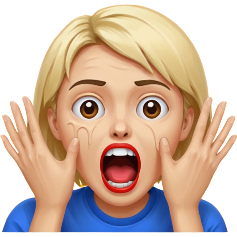 Scream painting hands on face emoji