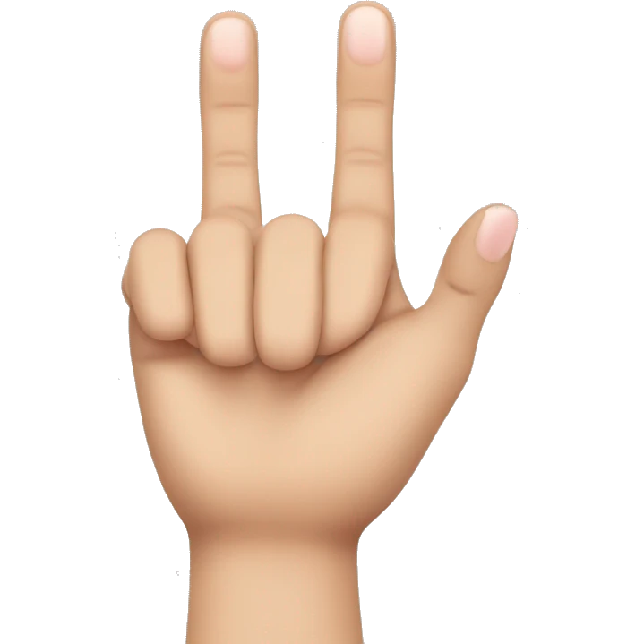 Hand with the middle finger and ring finger nails shorter than the rest emoji