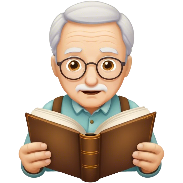a grandpa telling a story from a book emoji