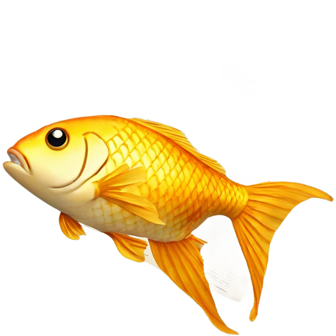 golden fish with a newspaper emoji