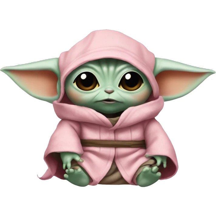 Pink baby yoda grogu emoji