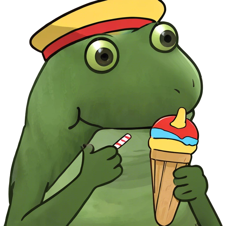 wearing a propeller hat, eating a popsicle, sitting down emoji