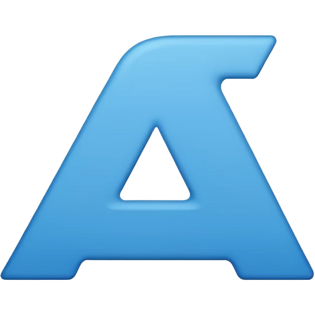 blue letter V, bold, simple, modern emoji