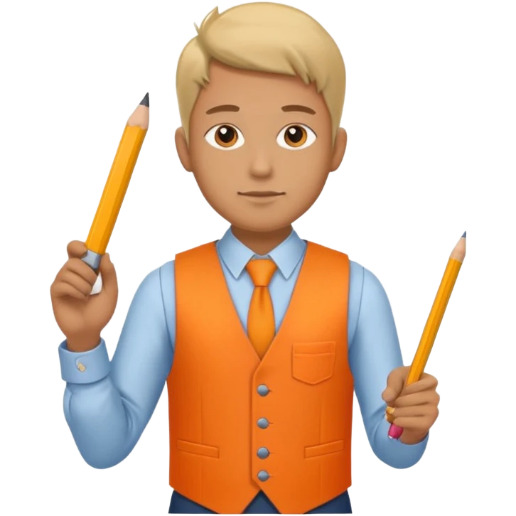 Draftsman in orange waistcoat  emoji