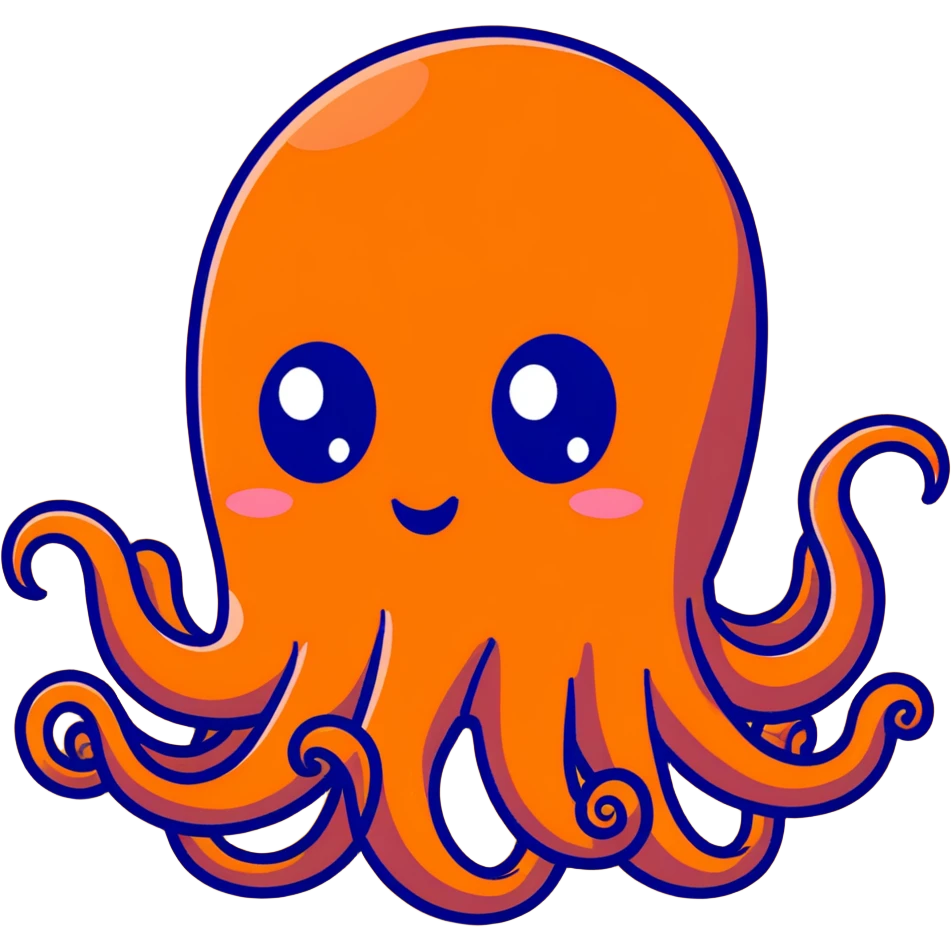 playful blue octopus with big eyes emoji