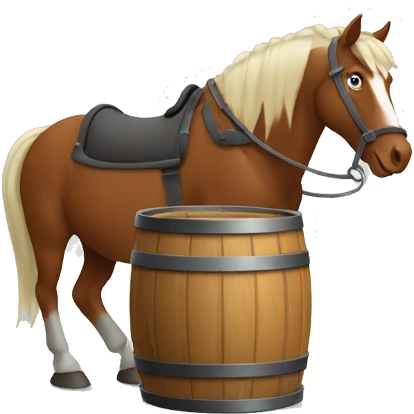 Horse turning a barrel emoji