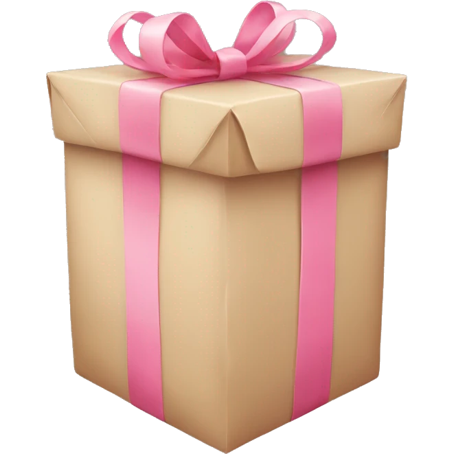 gift with beige and pink wrap  emoji