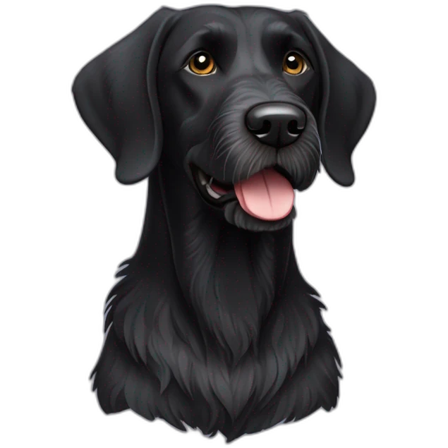 all black german wirehaired pointer dog emoji