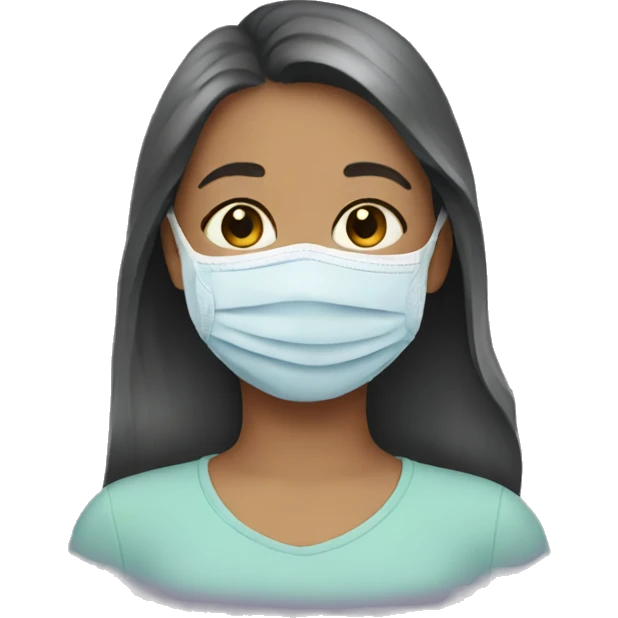 Girl wearing a face mask  emoji