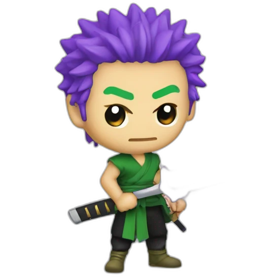 zoro avec un sabre laser violet emoji