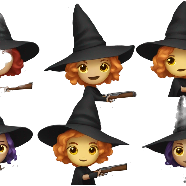 coven of witches with a shotgun emoji