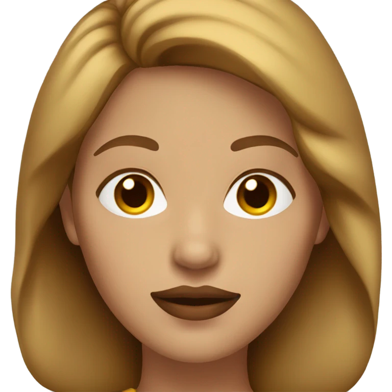 Woman with red lips and light brown hair white  emoji