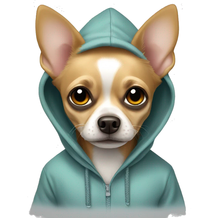 Chihuahua wearing a hoodie emoji
