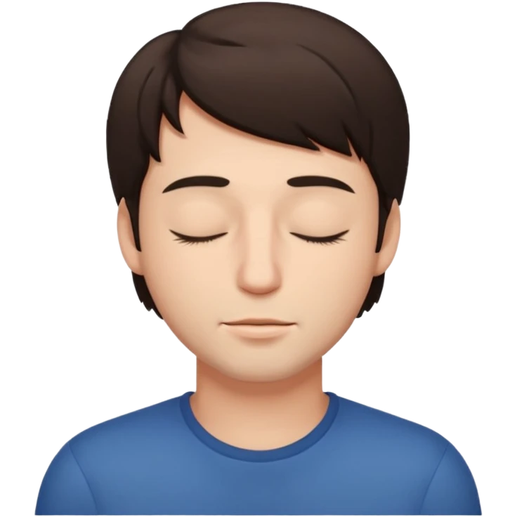 closed eyes  brunette man emoji