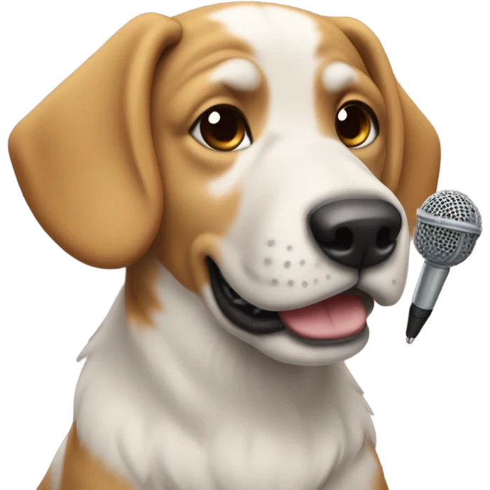 crea un perro con un micrófono  emoji