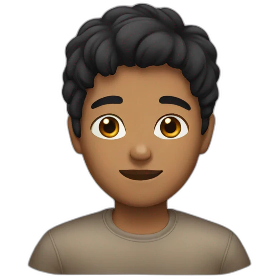 brown person with black hair emoji
