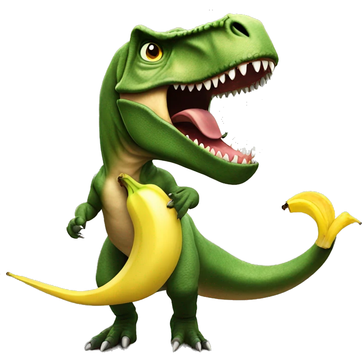 T-rex with a banana emoji