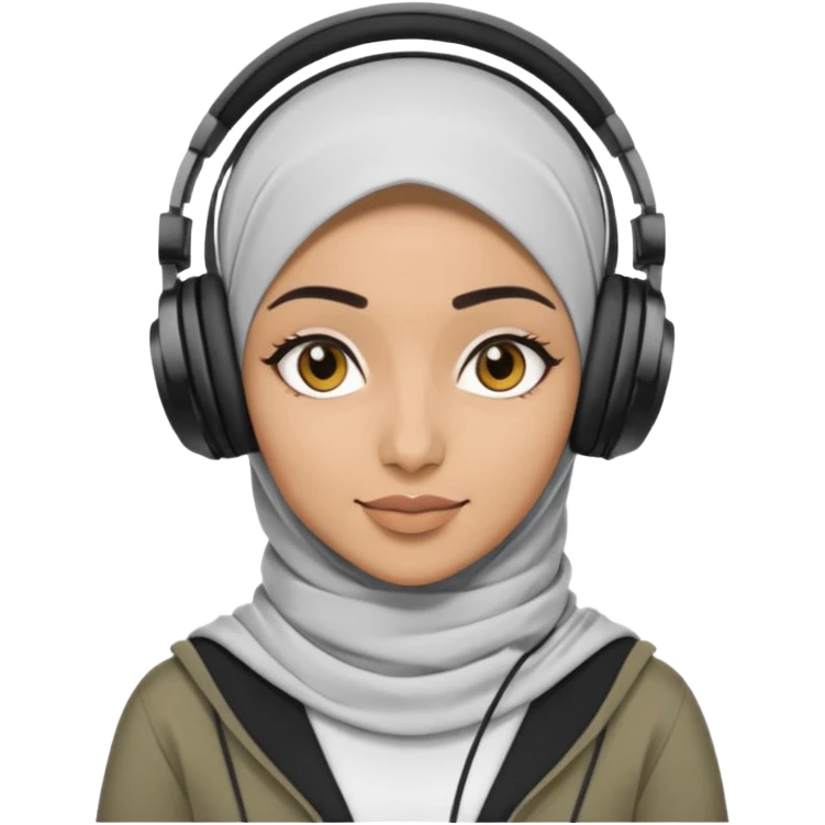 hijab DJ, headphone emoji