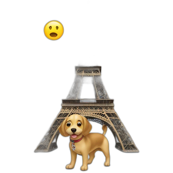 Chien sur tour Eiffel emoji