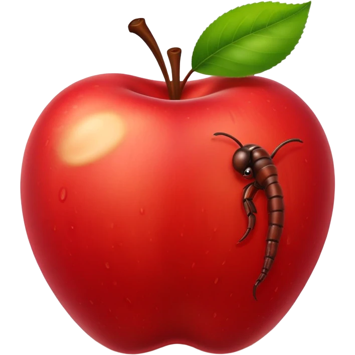 Apple with worms emoji