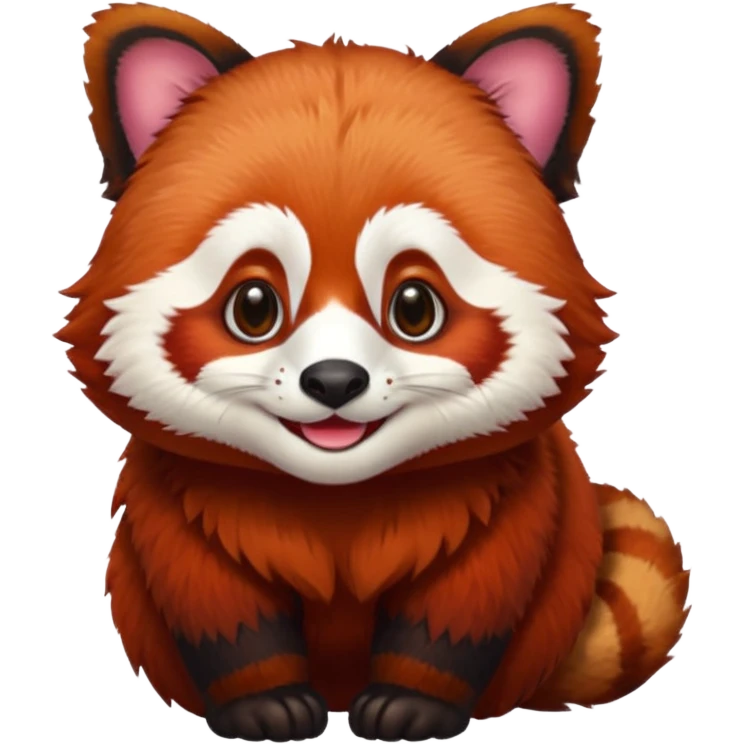 A red panda with no eyes and smiling emoji