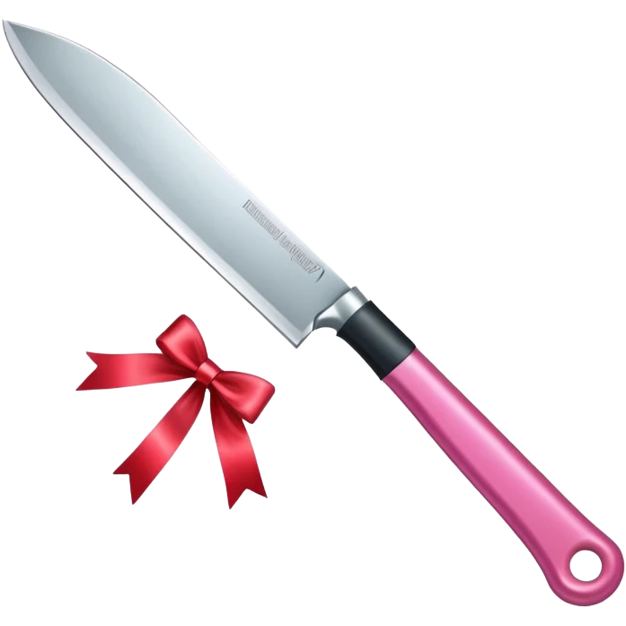 pink knife with bow on hndle emoji