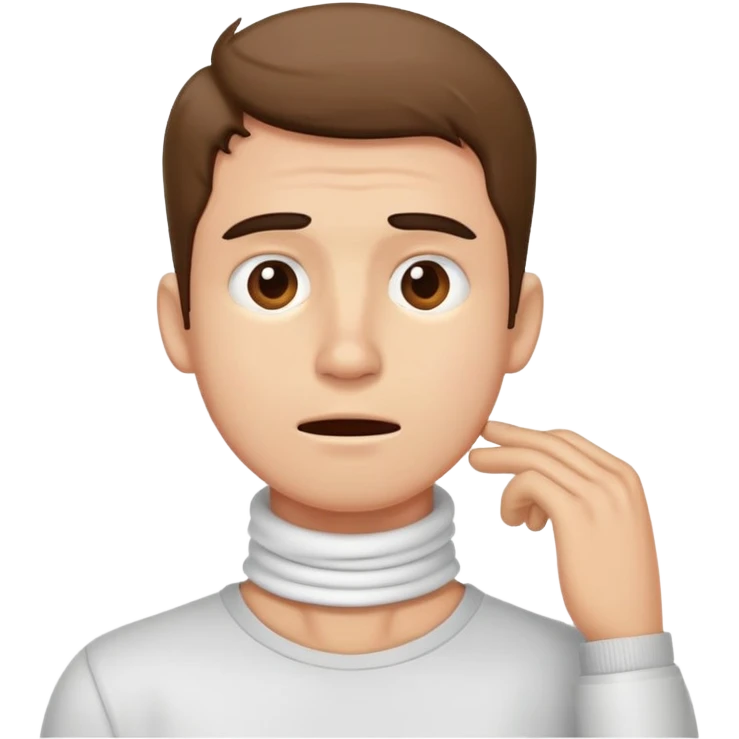 guy holding già neck stressed face emoji