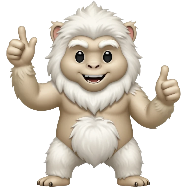 yeti dancing, thumb up emoji