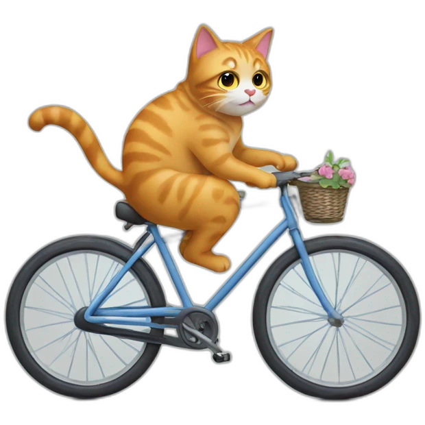 cat riding a bike emoji