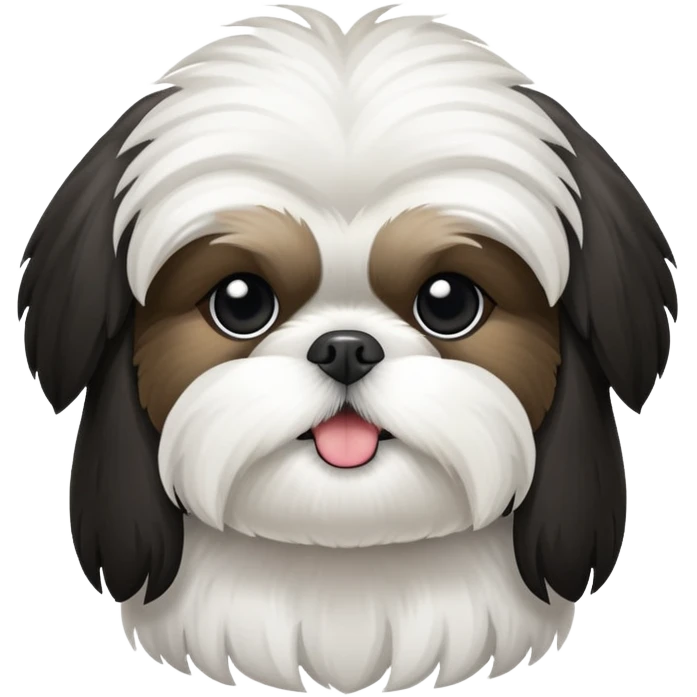 Shitzu black and white emoji