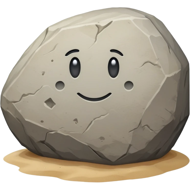 generate realistic detailed big stone on sand emoji