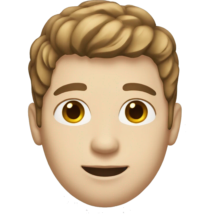 Guy with a white skin and medium-short brown hair emoji