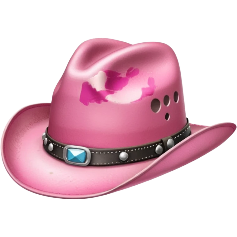pink cowboy hat with a white band emoji