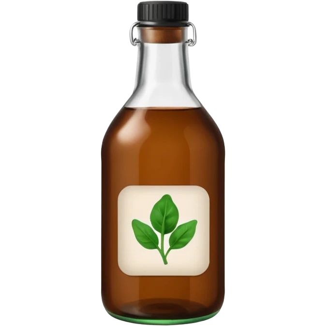 brown glass bottle of supplements with white label, black thin title K2 and small spinach emoji emoji