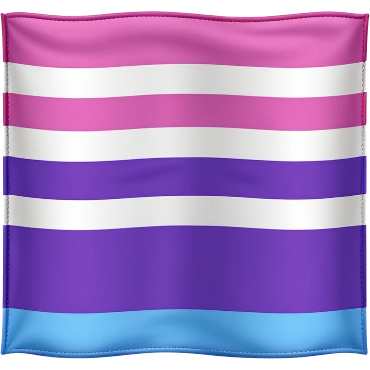 I want a flag, I want it to have three stripes and I want the stripes to be horizontal. I want the first stripe at the very top of the flag to be pink 🩷. The middle stripe will be the color purple 💜. And finally the bottom stripe will be the color blue 💙. emoji