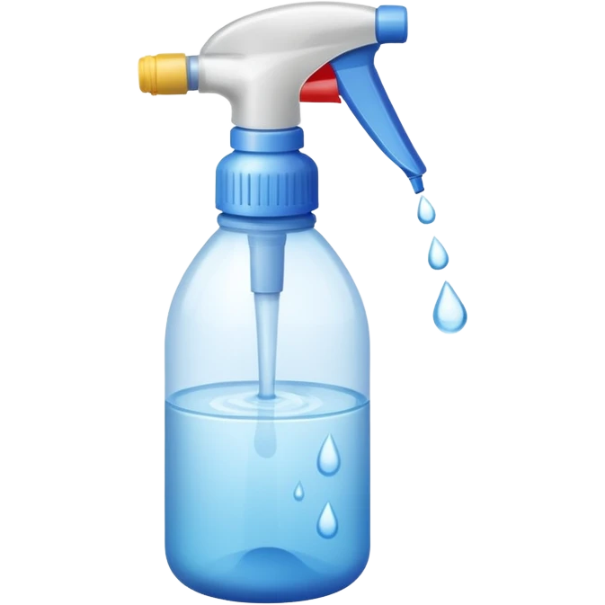 a spray bottle spraying water. emoji