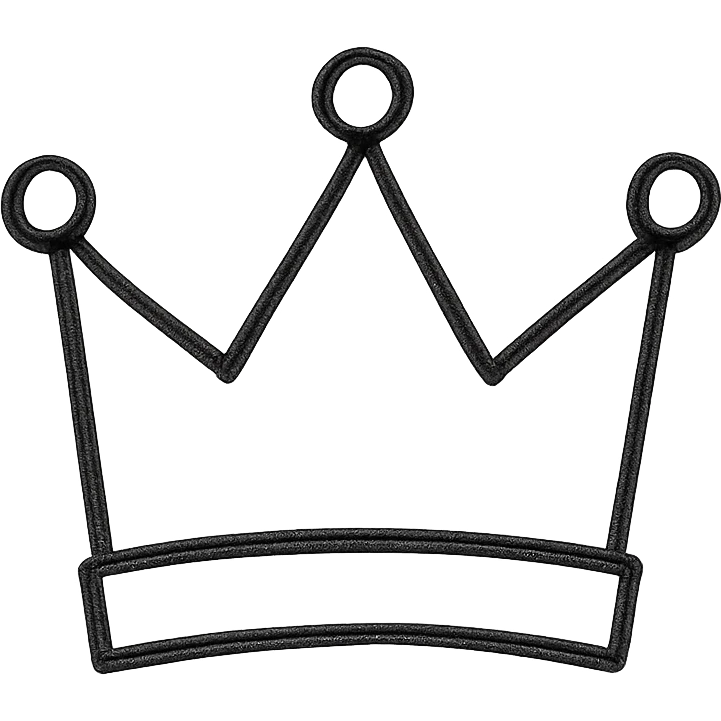 A red crown as a hand drawn icon with no fill emoji
