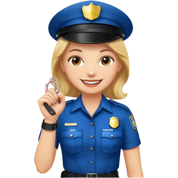 kelepçe tutan kadın polis emoji